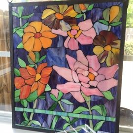 Colorful stain glass panel