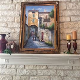 Framed art work; decorative items