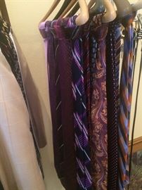 Over 100 ties (many silk) including Brioni