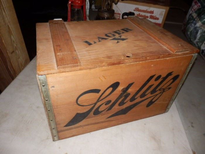 Vintage Schlitz Wood Crate