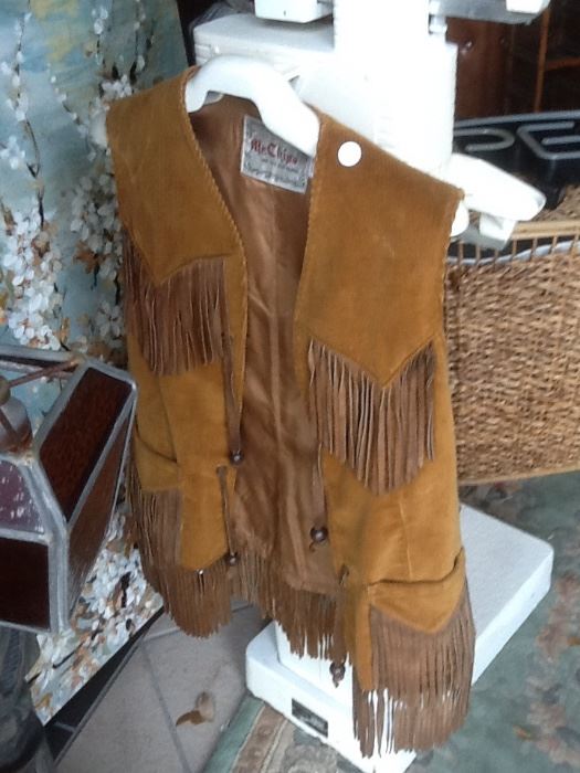 fringe and corduroy ladies vest $35.00