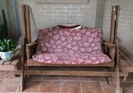 outside wooden rocker/swing