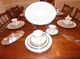 Lenox "Moonspun" platinum edge china set