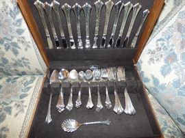 Reed & Barton Silverplate flatware in case