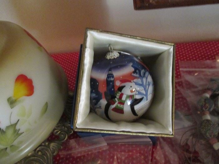 collectible penguin painted ornament