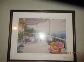 James Fan signed print framed and matted