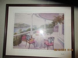 James Fan signed print framed and matted