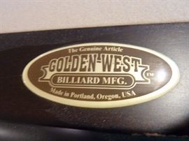 Golden West Billiard pool table