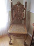 R.J. Horner style clawfoot/ball solid oak pierced dining chair.