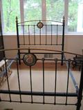 English antique brass/iron bed from David Mitchell's Decorators showhouse.