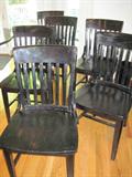 There are 8 of these solid wood chairs.