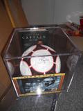 Autographed soccer ball, book and photograph by John Harris