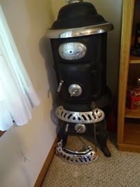Antique pot belly stove.
