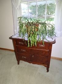 Antique oak wash stand.