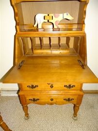 Desk is photographed open.
