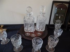 Waterford decanters and assorted glassware