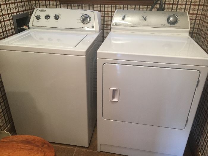 Mismatched washer and dryer--Whirlpool washer and Maytag dryer.