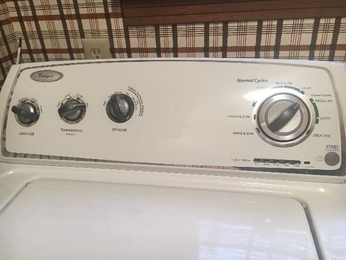 Mismatched washer and dryer--Whirlpool washer and Maytag dryer.