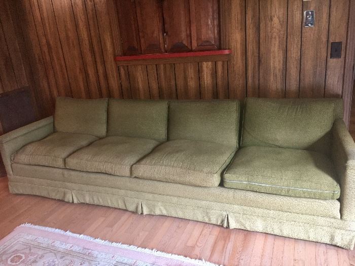 9' long MCM sofa--lumpy cushions but good piece.