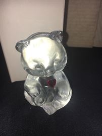 Fenton glass bear, new in box.