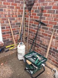 Few yard tools and garage-type items.