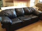 Dark Leather sofa; soft and cushy
