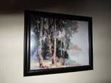 wall art; landscape peaceful, black frame