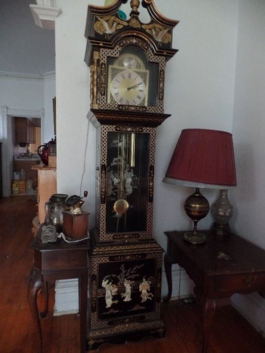 Chinoiserie grandfather clock