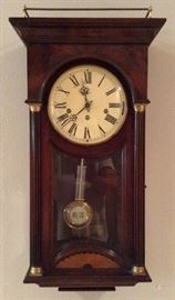 Seth Thomas Pendulum Wall Clock with Inlaid Case