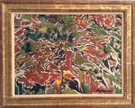 "Chanterelle Territory, 1973", Alan Gussow, 1931-1997, (American), Oil, 15x20.