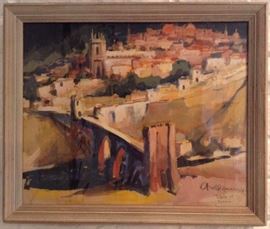 "Toledo", Arnold Hoffmann, 1986-1966, (Russian-American), Watercolor, 18x22.