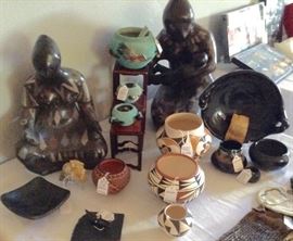 Mexican & Native American; Maria Pottery, Fetish Bowls, Figures