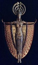 Signed & Numbered "Erte" Egyptian Goddess "Cleopatra" Hand Mirror, Certificate of Authenticity, Storage Case & Wall Display Bracket