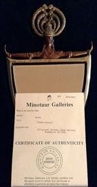 Signed & Numbered "Erte" Egyptian Goddess "Cleopatra" Hand Mirror, Certificate of Authenticity, Storage Case & Wall Display Bracket