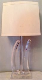 Contemporary Lucite "Sails at Sea" Table Lamp