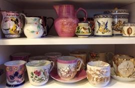 Mustache Cups & Lusterware