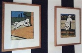 Pair of Lithographs from Wood Block Prints by Cecil Aldin, 1870-1935, (British), approx. 6x8. 