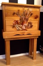 Hand Painted Artist Chest on Stand