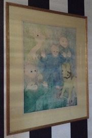 "Childhood", David Silverberg, (Canadian), b. 1935, etching, 22x16.