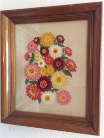 Painted Layered Glass, Zinnias 