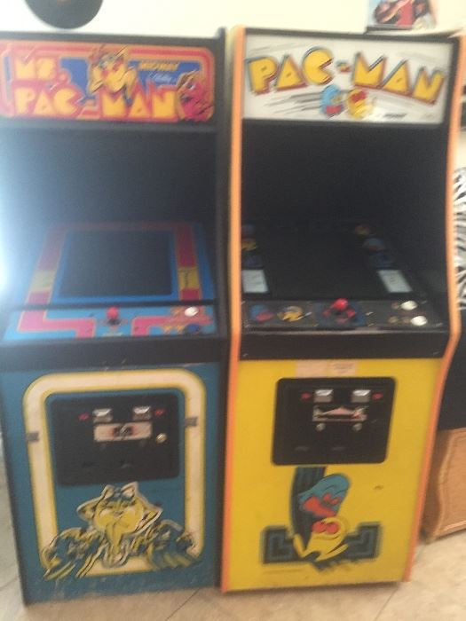 Classic upright Pacman & Ms Pacman arcade machines 