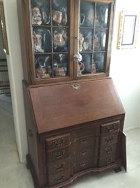 Antique secretary desk with key 