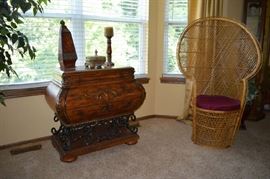 Decorative Chest - Wicker Chair
