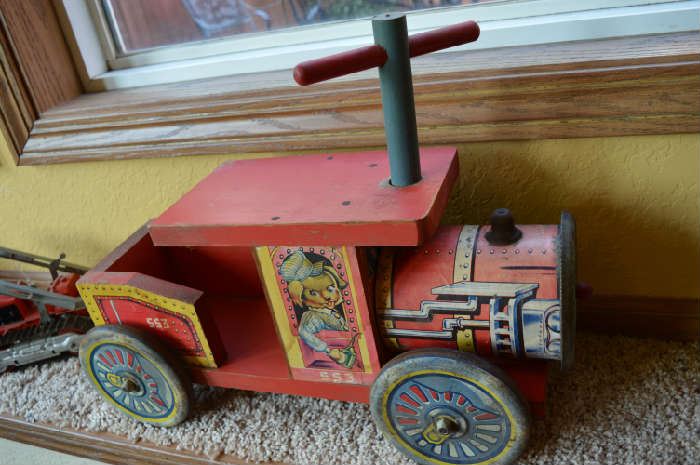 Vintage Child's Wooden and Metal Riding Toy