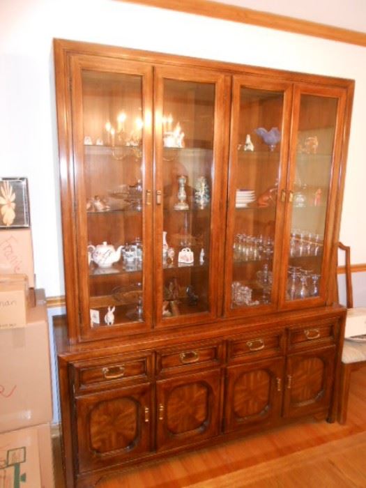 two piece, lighted, cabinet