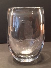 Vase with Owl Etching