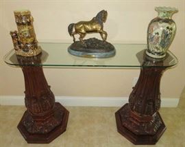 Glass Top Foyer Console Table