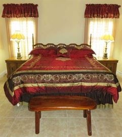 King Size Bedroom Suite, Headboard, Night Stands, Dresser w/Mirrors, Chest of Drawers