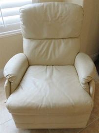 Cream Leather Recliner