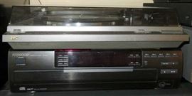 JVC Turntable, Kenwood Multiple CD Player CD-204